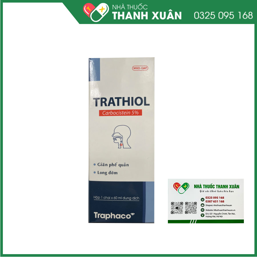 Thuốc Trathiol điều trị các bệnh đường hô hấp có tăng tiết đờm nhiều và nhầy nhớt